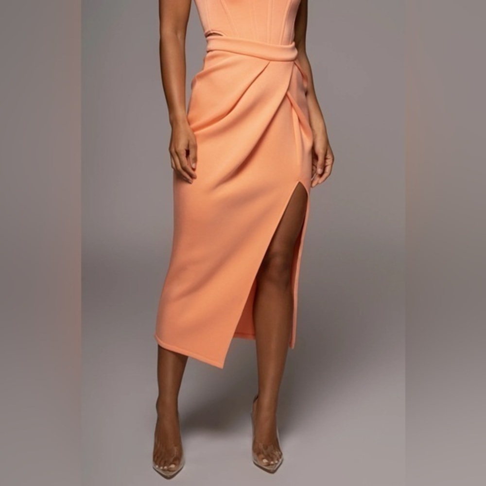 JLUXLABEL Roxanne Slit Skirt – Peach | Size Small